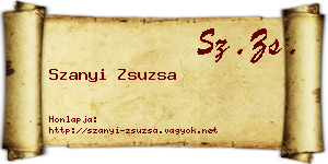 Szanyi Zsuzsa névjegykártya